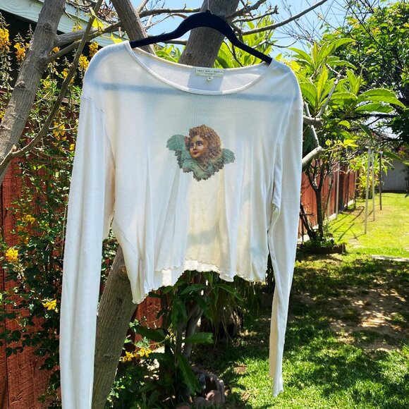 CHERUB LONG SLEEVE CREAM TEE - Picture 1 of 4